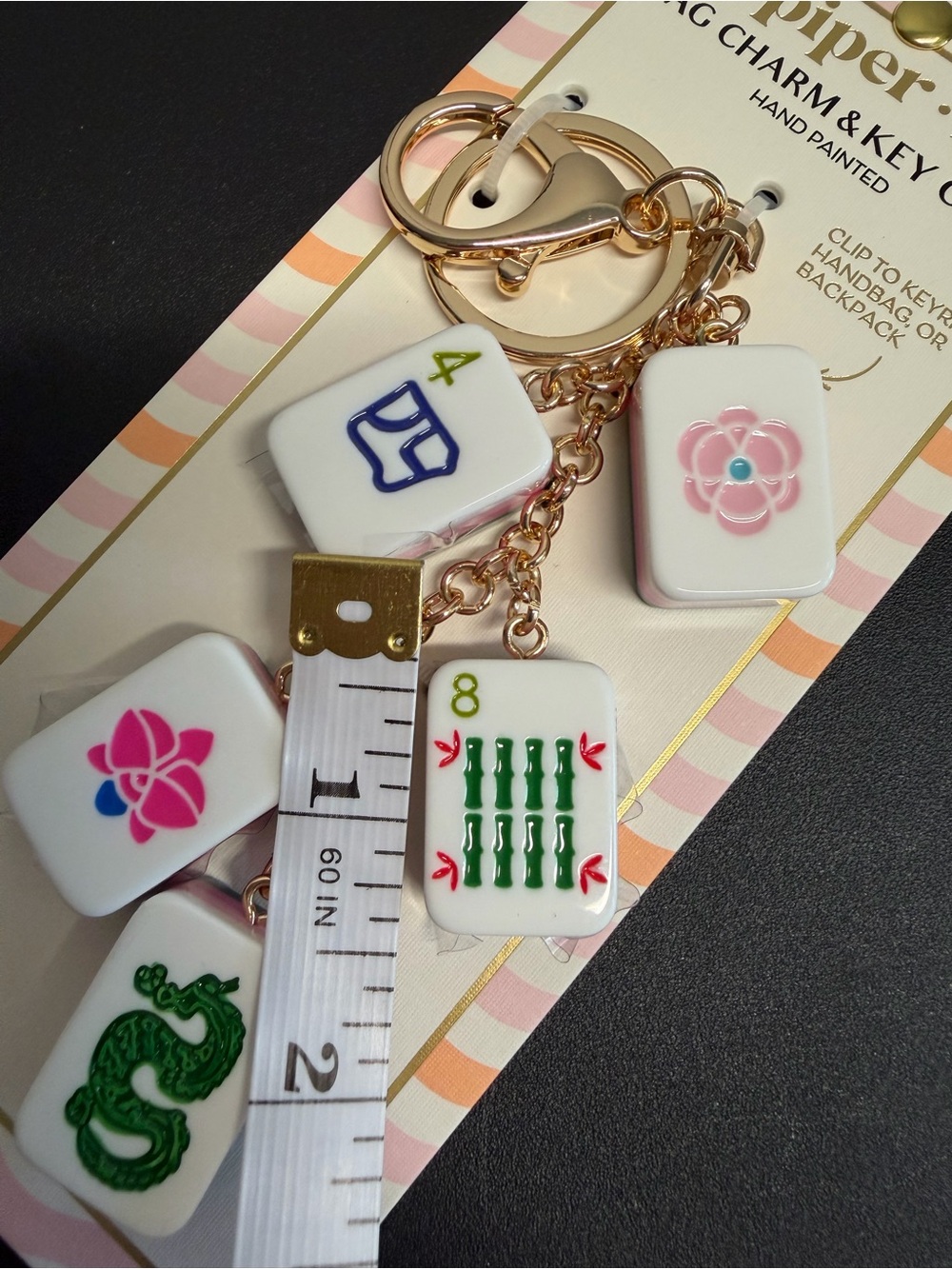 Piper K | Pink & Green Mahjong Tile Bag Charm ๐๏ธ - Picture 9 of 9